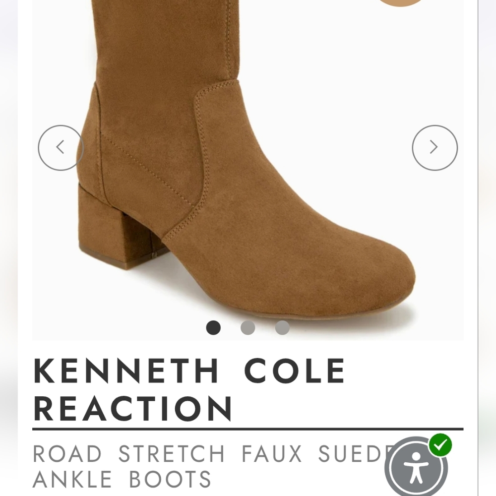 New KENNETH COLE  stretch suede booties, 7